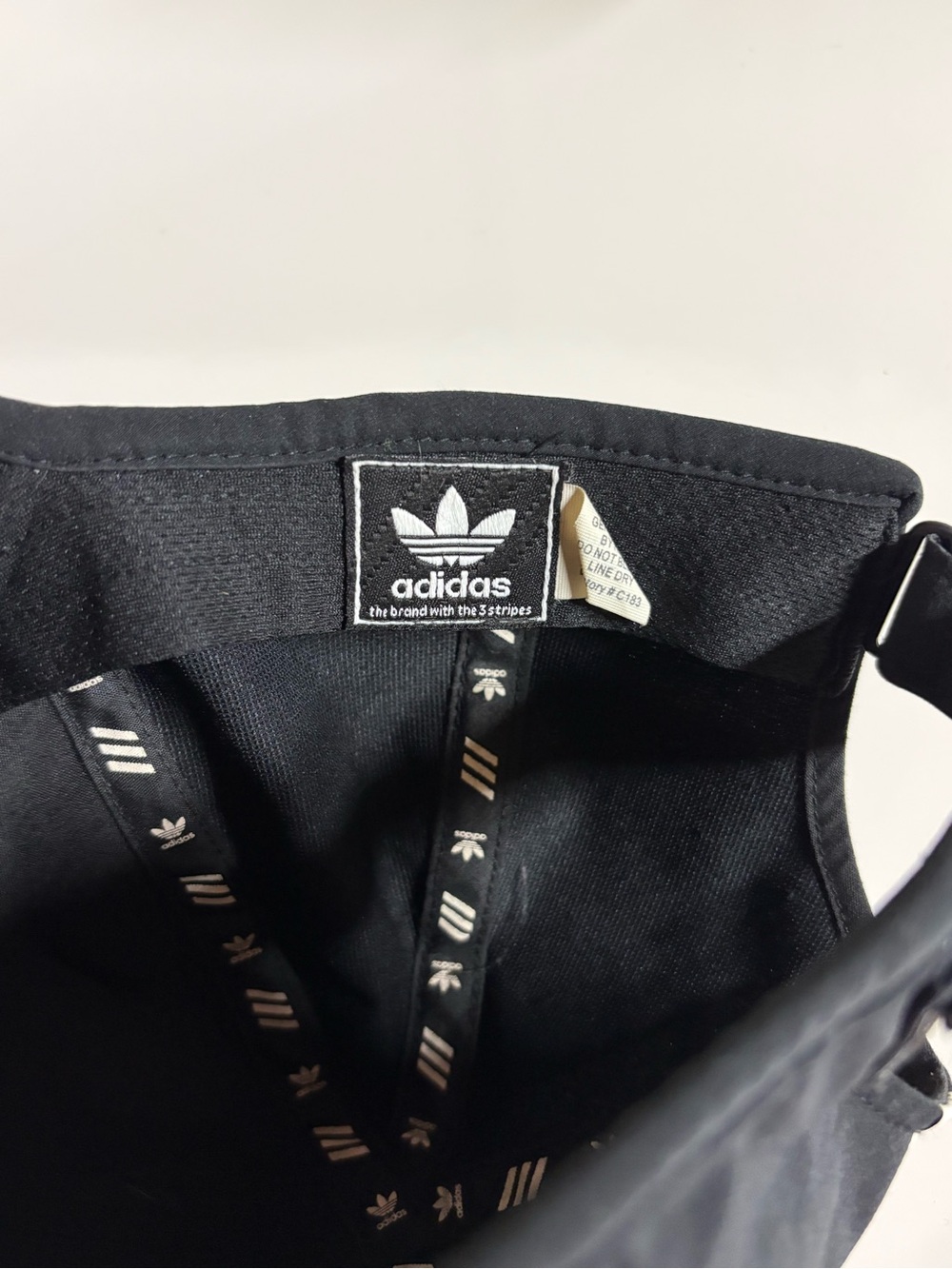 Adidas Triple Stripe Black White Adjustable Athletic Hat Women’s - Picture 6 of 7